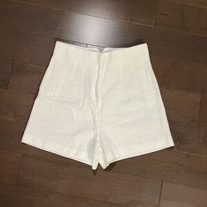 Zara white boucle shorts